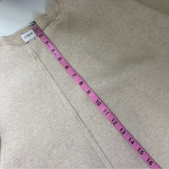 J Crew Collarless Sweater Blazer Womens XL Tan Beige Cardigan Open Front Pockets - Picture 9 of 10